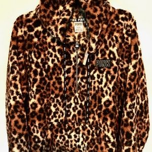 Victoria's secret pink cheetah sherpa pullover
